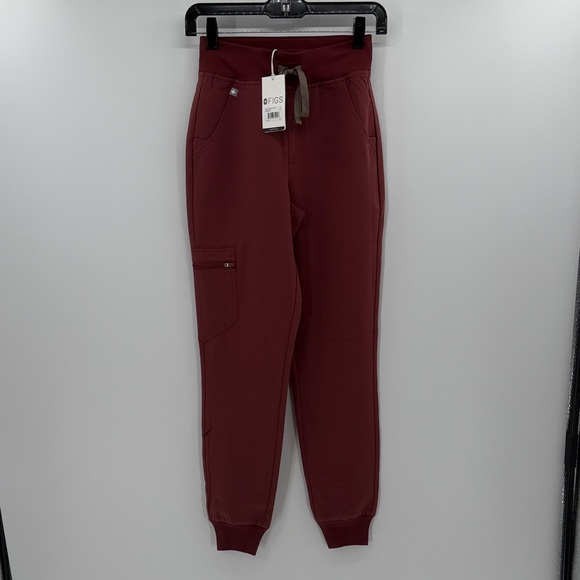 Figs Pants - Figs Women's High Waisted Zamora Scrub Pants Jogger - Maroon - XXS - NWT